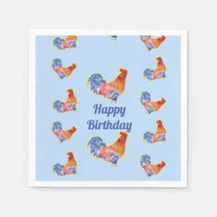 Serviette En Papier Poulet rouge à coq garçons Joyeux anniversaire