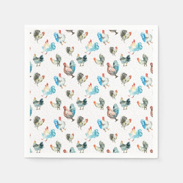 Serviette En Papier Poulets Amateurs De Poules De Pays (Devant)