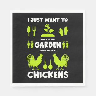 Serviette En Papier Poulets Et Jardinage