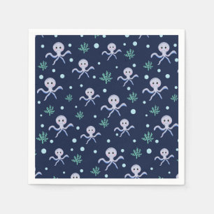 Serviette En Papier Poulpe sous la mer motif pour enfants