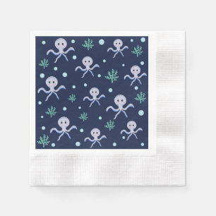 Serviette En Papier Poulpe sous le motif enfants de la mer