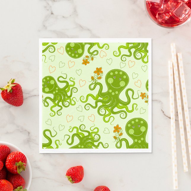 Serviette En Papier poulpe verte (Créateur téléchargé)