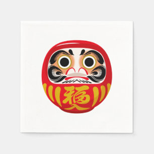 Serviette En Papier Poupée Daruma (charme traditionnel japonais de bon