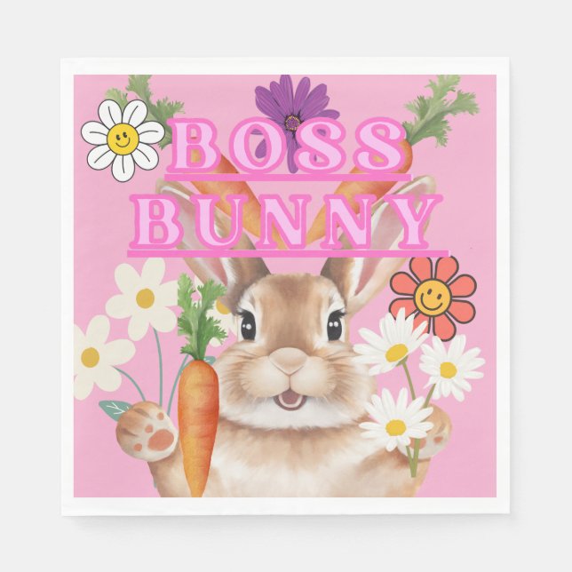 Serviette En Papier Poupée de papier serviette, Lapin Boss (Devant)