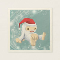 Poupée Yeti de Noël portant un chapeau de Père Noë