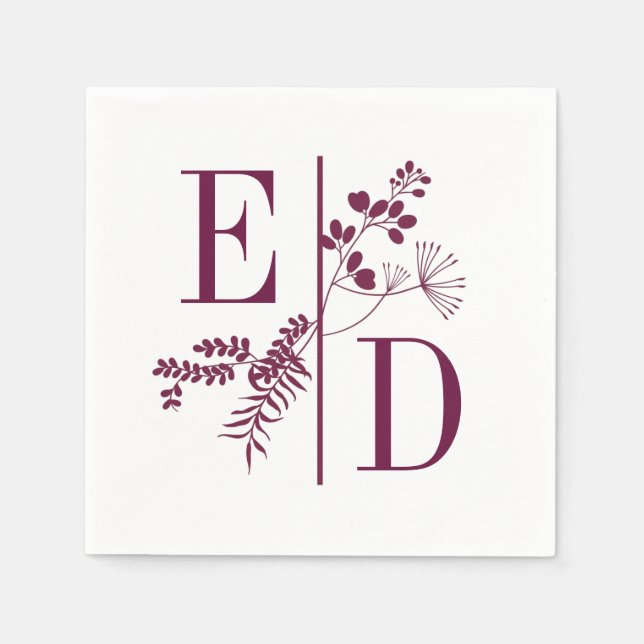 Serviette En Papier Poupées Mariages modernes de Bourgogne (Devant)