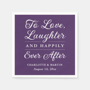 Serviette En Papier Pour aimer le rire violet Mariage serviettes