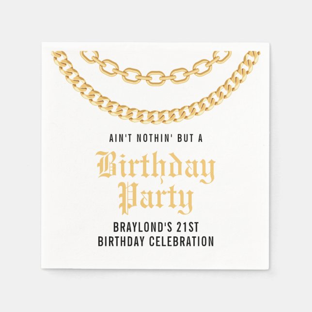 Serviette en papier pour anniversaire avec lien cu (Devant)