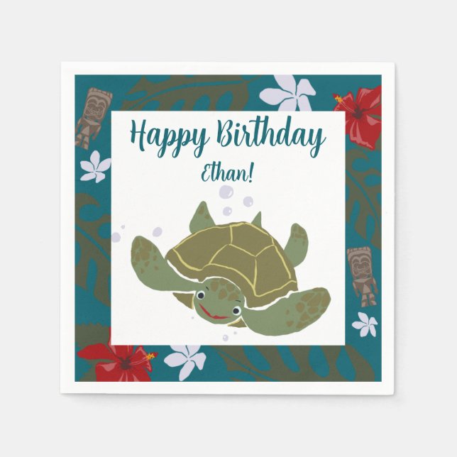 Serviette en papier pour anniversaire avec une tor (Devant)