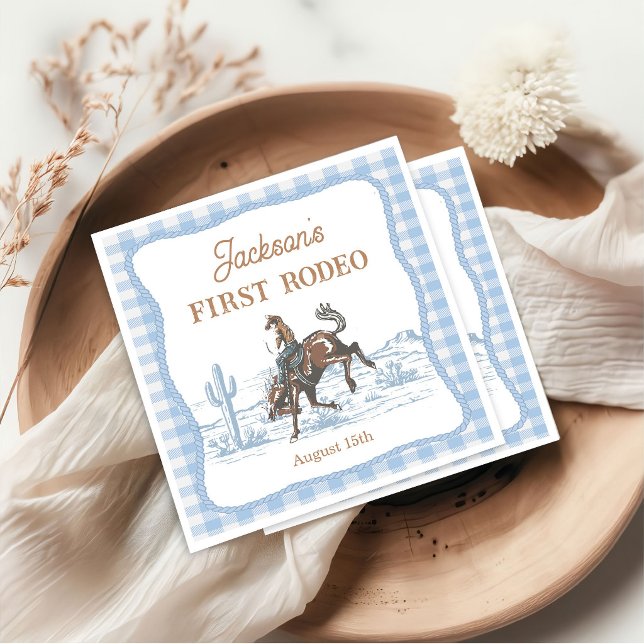 Serviette en papier pour anniversaire Western Blue (Créateur téléchargé)