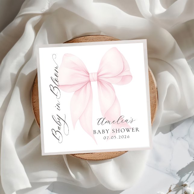 Serviette en papier pour baby shower Bébé à ruban  (Créateur téléchargé)