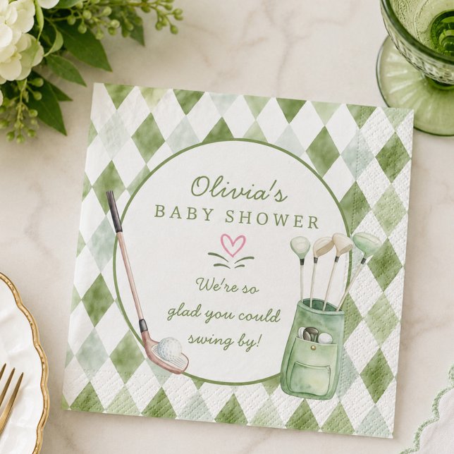 Serviette en papier pour Baby Shower de golf (Créateur téléchargé)