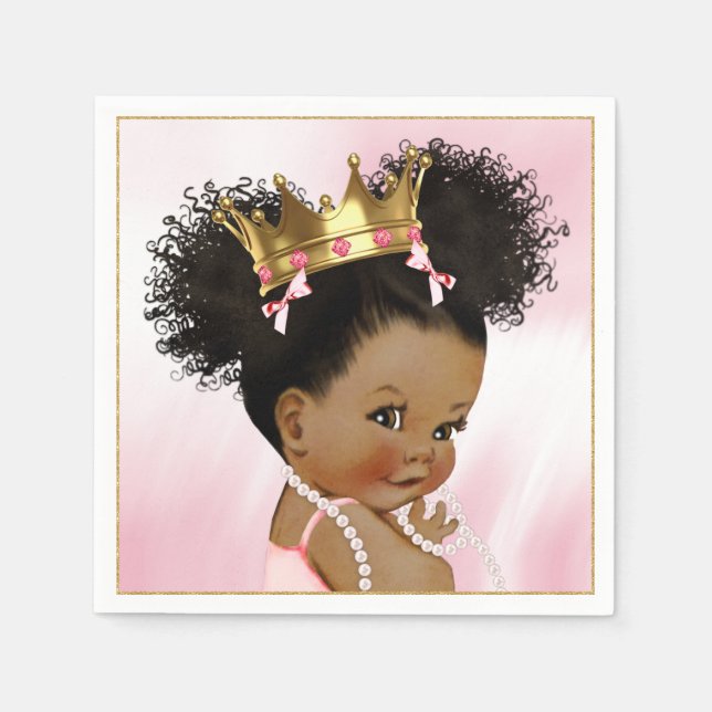 Serviette en papier pour Baby Shower de Princesse  (Devant)