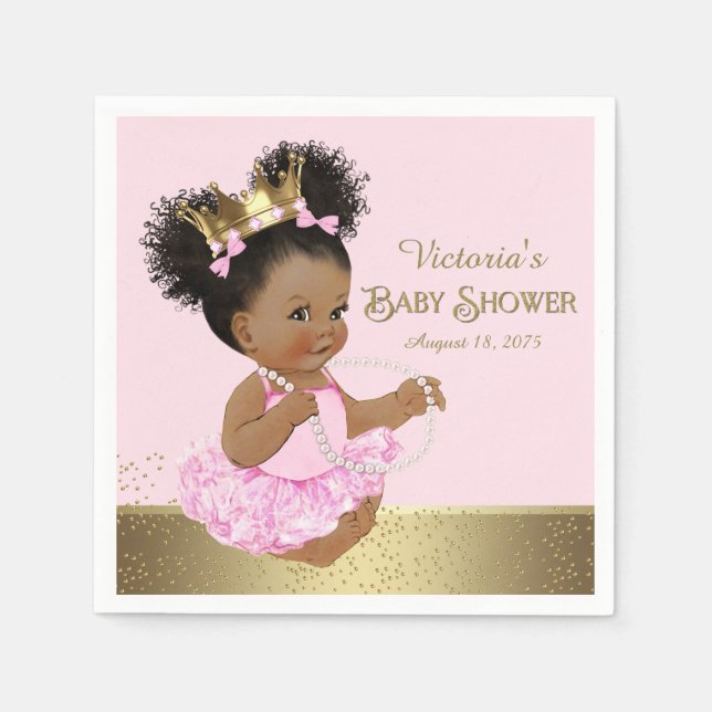 Serviette en papier pour Baby Shower de Princesse  (Devant)