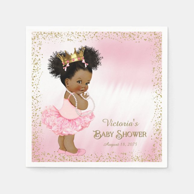 Serviette en papier pour Baby Shower de Princesse  (Devant)