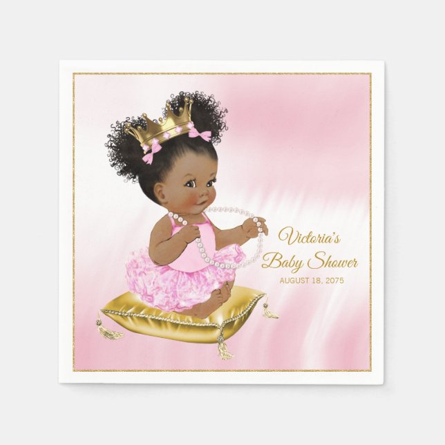 Serviette en papier pour Baby Shower de Princesse  (Devant)