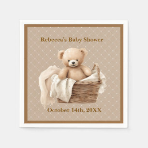 Serviette en papier pour baby shower Ours en peluc