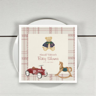 Serviette en papier pour baby shower Ourson vintag
