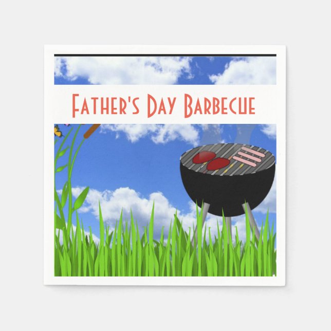 Serviette en papier pour barbecue de la Fête des P (Devant)
