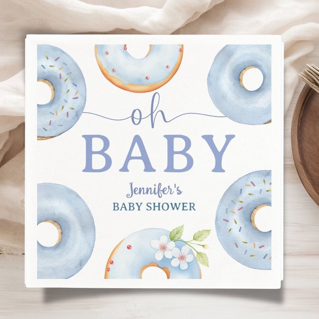 Serviette en papier pour brunch Baby Shower Blue D (Créateur téléchargé)
