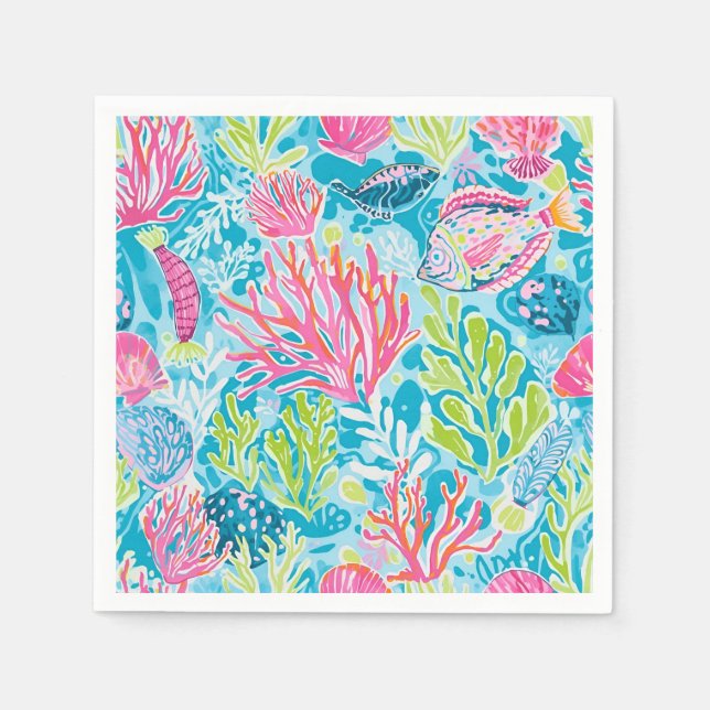 Serviette en papier pour cocktail à motif graphiqu (Devant)