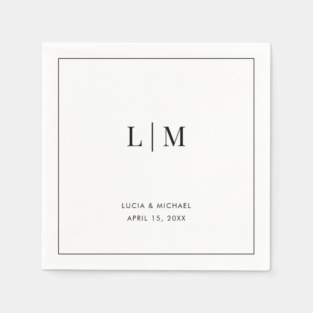 Serviette en papier pour cocktail de mariage (Devant)
