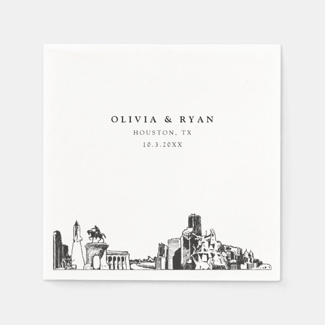 Serviette en papier pour cocktail de mariage à Hou (Devant)