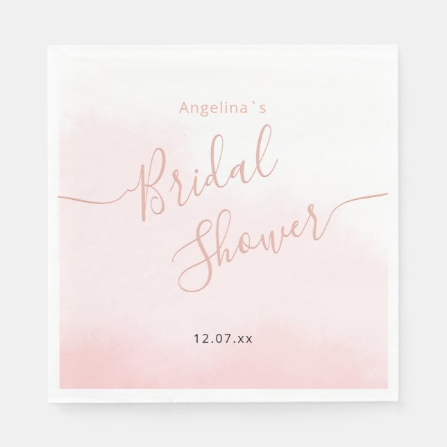 Serviette en papier pour douche de mariée. (Devant)