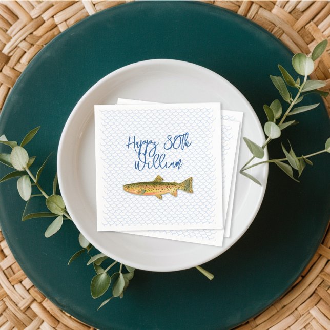Serviette en papier pour fête d'anniversaire de pê (Créateur téléchargé)