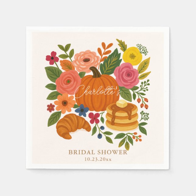 Serviette en papier pour la douche de mariée flora (Devant)
