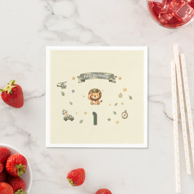 Serviette en papier pour le premier anniversaire d (En situation)