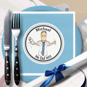 Serviette En Papier Pour lui Blue Docteur Médecin Médicale Graduation