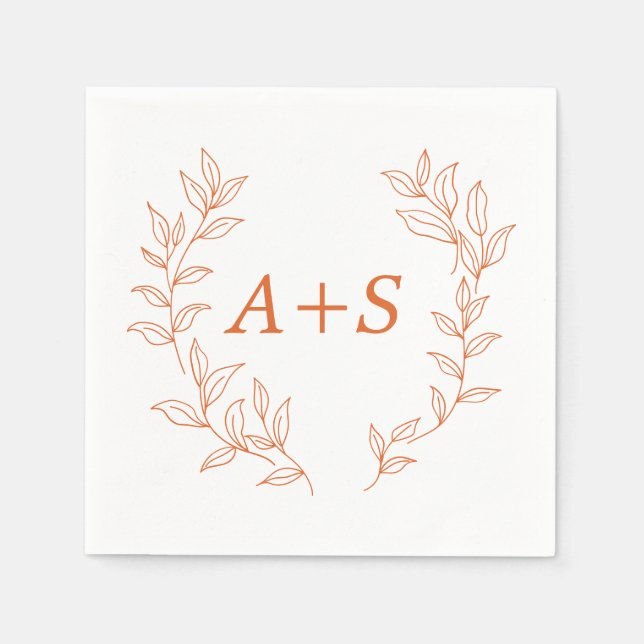 Serviette en papier pour mariage à monogramme et f (Devant)