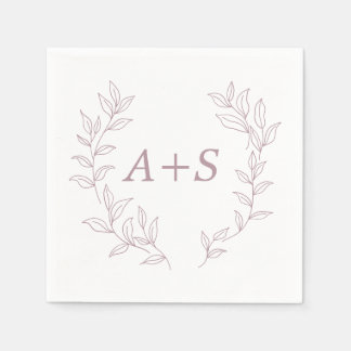 Serviette en papier pour mariage à monogramme et f