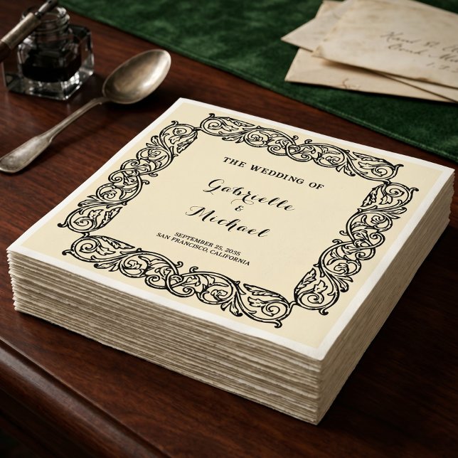 Serviette en papier pour mariage médiéval vintage  (Créateur téléchargé)