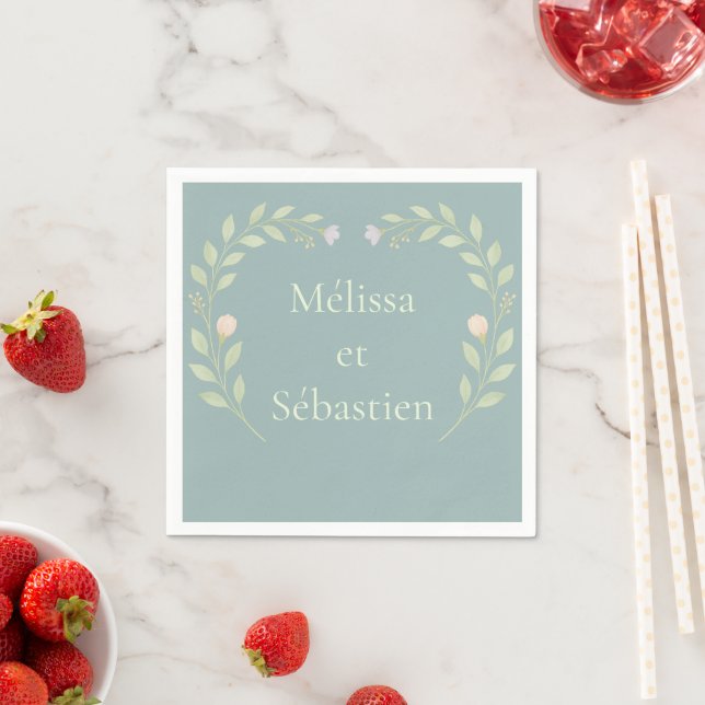 Serviette en papier pour mariage personnalisable (En situation)