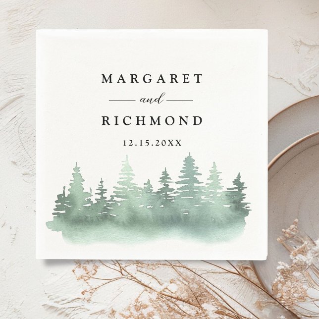Serviette en papier pour mariage rustique de Pine  (Créateur téléchargé)