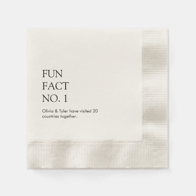 Serviette en papier pour mariage simple avec anecd (Devant)