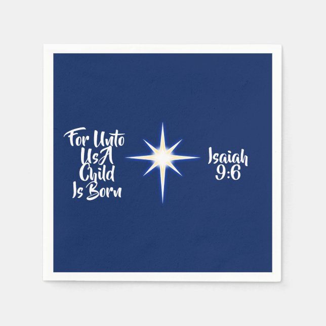 Serviette En Papier Pour Nous Un Enfant Est Né Napkin (Devant)