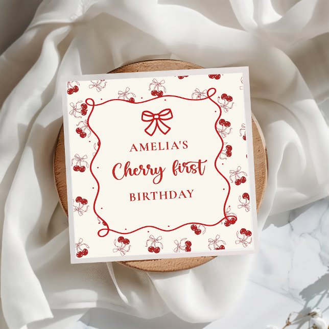 Serviette en papier pour premier anniversaire Ceri (Créateur téléchargé)