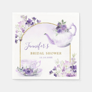 Serviette en papier pour thé de mariage floral vio