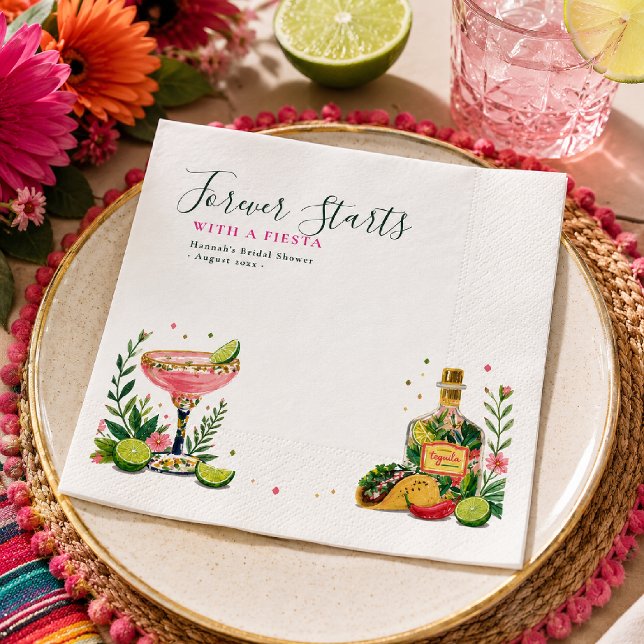 Serviette En Papier Pour toujours commence avec une fête de douche de  (Créateur téléchargé)