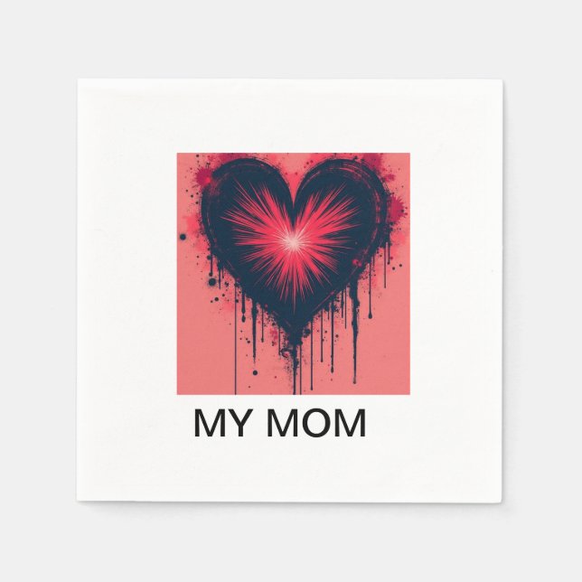 Serviette En Papier "Pour toujours dans mon coeur : un hommage à une m (Devant)