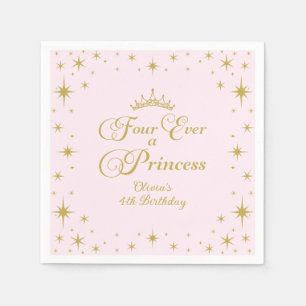 Serviette En Papier Pour toujours une princesse Or Princesse 4e annive
