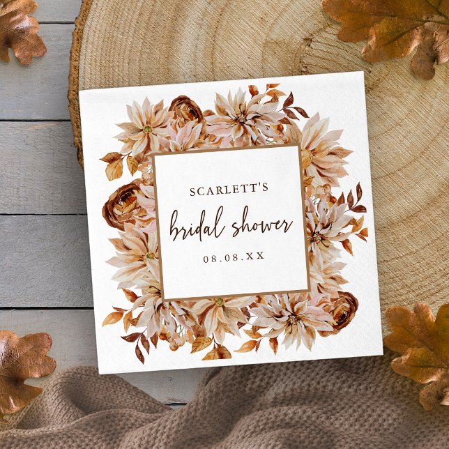 Serviette en papier pour une douche de mariée d'au (Fall Bridal Shower Paper Napkin
)