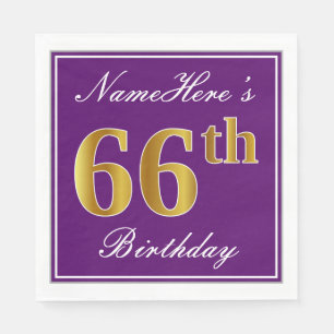 Serviette En Papier Pourpre élégant, anniversaire d'or de Faux