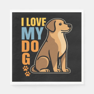Serviette En Papier Pourquoi j'aime mon chien - Design chaleureux Cele
