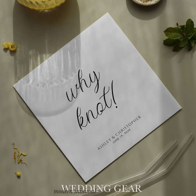 Serviette En Papier Pourquoi pas ! Cocktail typographique minimal (Créateur téléchargé)