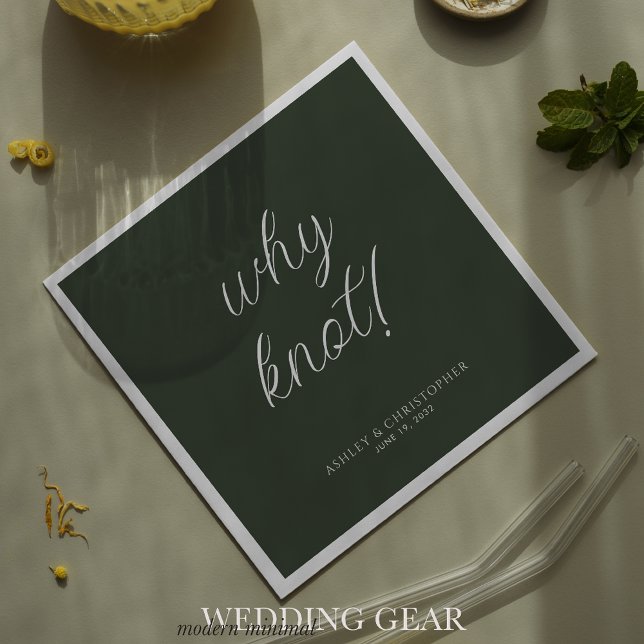 Serviette En Papier Pourquoi pas ! Cocktail vert Moss Typographique Mi (Créateur téléchargé)