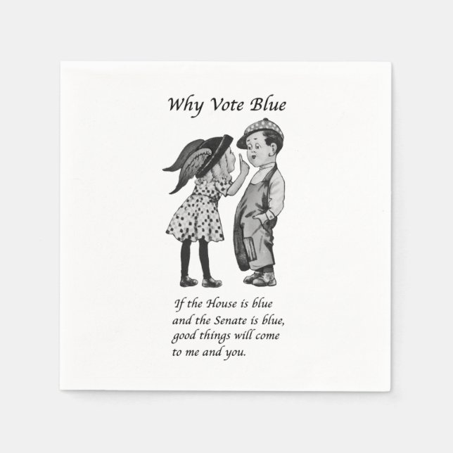 Serviette En Papier Pourquoi voter bleu en 2024 (Devant)